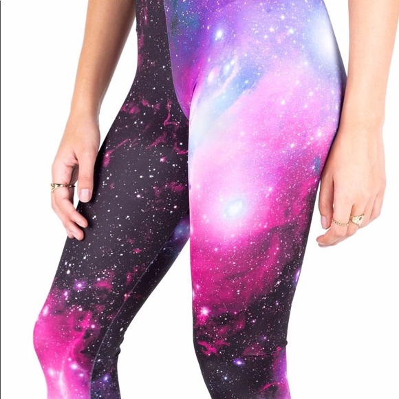 BlackMilk Purple Galaxy Leggings - Picture 3 of 5